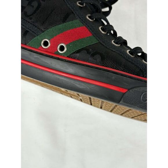 Gucci Tennis 1977 High Top GG Sneakers Black  US 9 SPB JA-364541